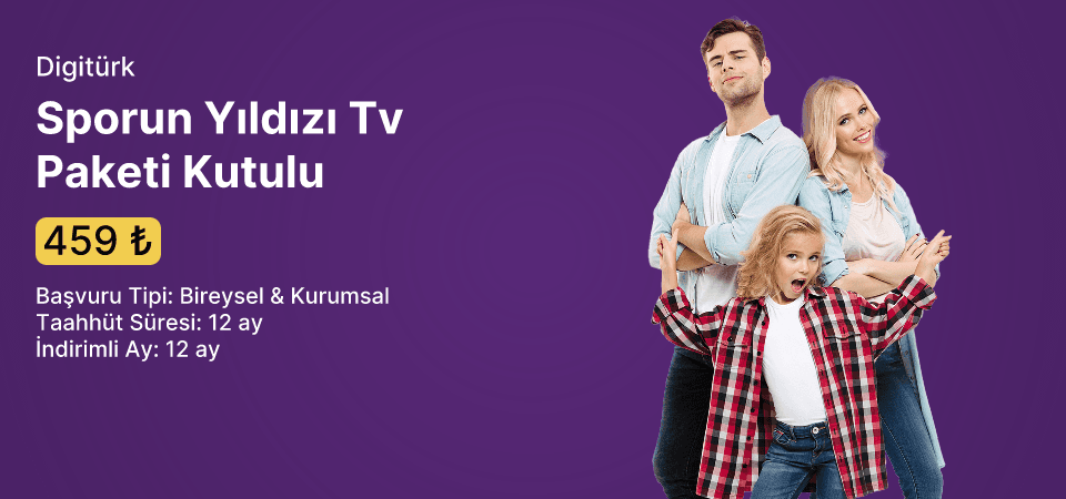  Digiturk Eğlence Paketi Hediyeli Sporun Yıldızı Tv Paketi Kutulu