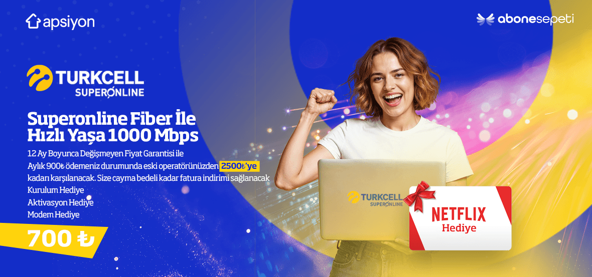 Fiber 1000 Mbps ile En Hızlı Sen Ol 