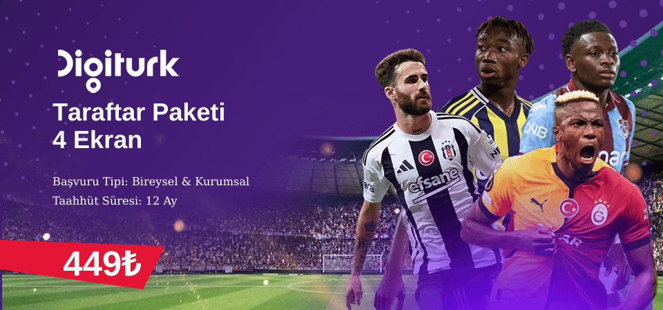 Digitürk Taraftar Tv Paketi 4 ekran